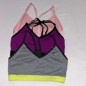 Bundle (3) Nike Women's Indy V Neck Low Impact Sports Bras
